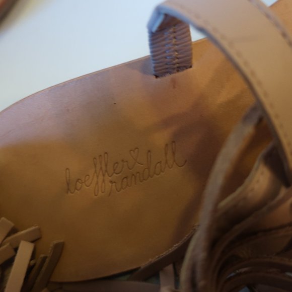 Womens Loeffler Randall Tan Leather Toe Thong Fringe Flat Sandal 9* - Picture 7 of 8